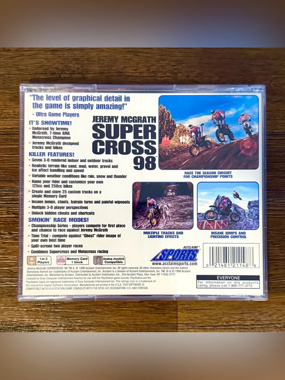 Jeremy McGrath Supercross 98 Sony PlayStation PS1 CIB Tested Moto GOAT Racing